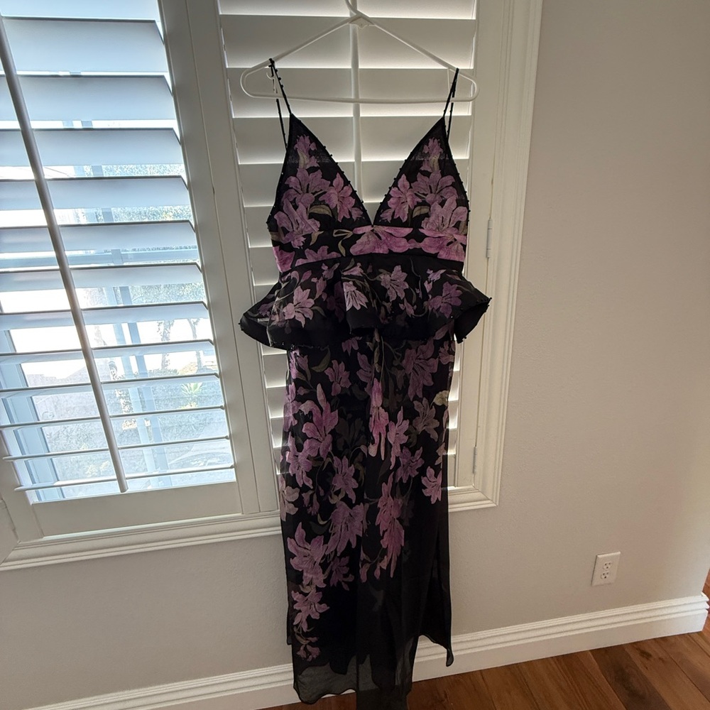 Dawning floral linen and silk gown Zimmerman